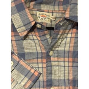 Faherty Xl Long Sleeve Plaid Button Up  Pastels